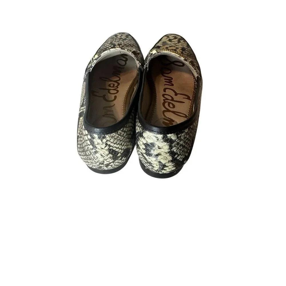 SAM EDELMAN 8  Lior Loafers Flats Roccia Snake Black Beige Loraine Leather